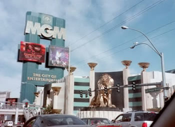 Front of MGM Grand with the golden lion.