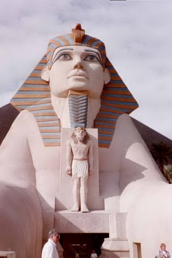The Sphnix in front of  the Luxor.